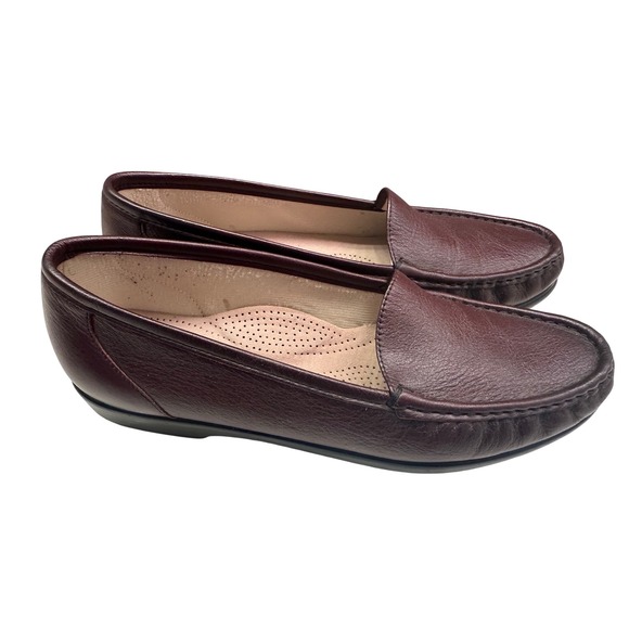 SAS Simplify Everyday Moccasin Loafer Antique Wine Women Sz 9.5N Leather Comfort - Picture 5 of 7